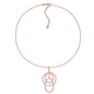 Fashionably Silver Temptation Rose Gold Plated Short Necklace-